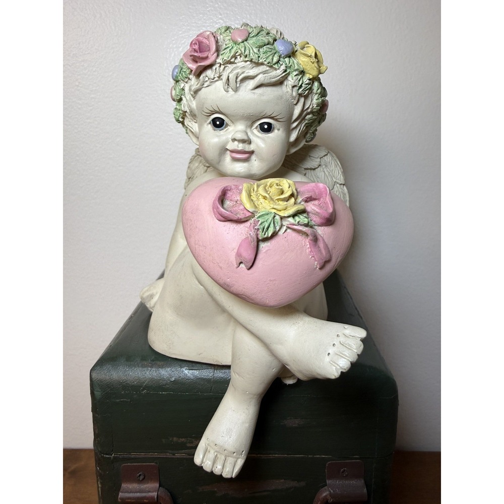 Angel Cherub Musical Figurine Shelf Sitter Through The Eyes of Love Valentine's